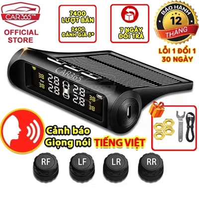 Cảm biến áp suất lốp xe hơi gắn ngoài cao cấp + màn hình LCD