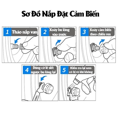 Cảm biến áp suất lốp xe hơi gắn ngoài cao cấp + màn hình LCD