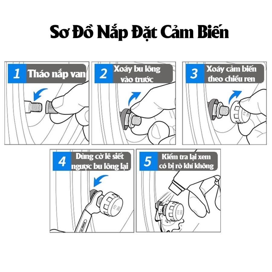 Cảm biến áp suất lốp xe hơi gắn ngoài cao cấp + màn hình LCD