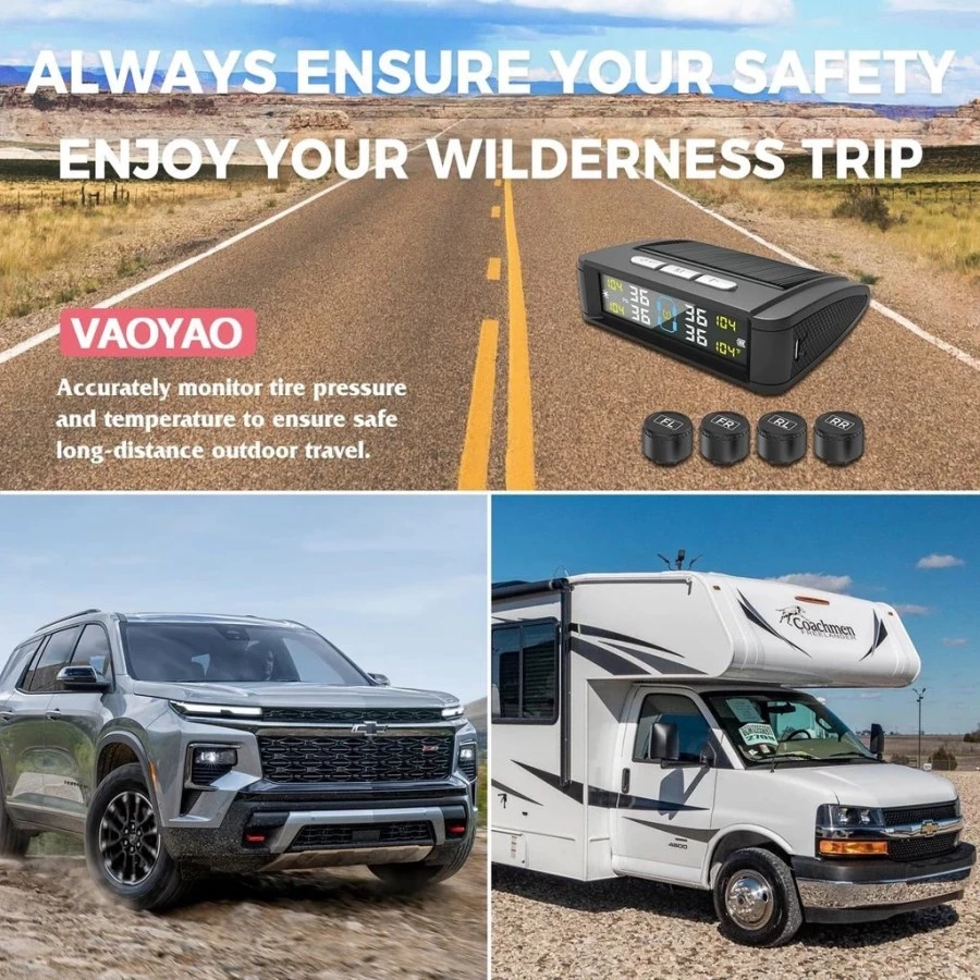 Cảm biến áp suất lốp TPMS với màn hình LCD chống nước IPX7