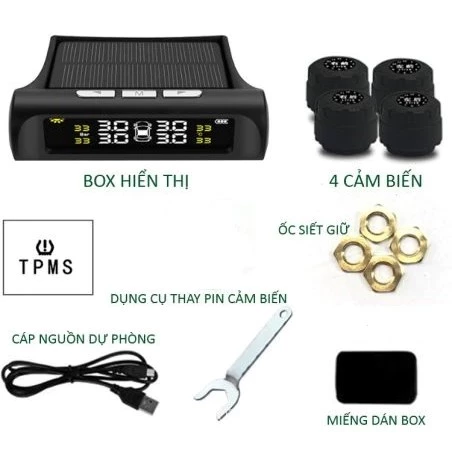 Cảm biến lốp van ngoài TPMS, Màn hình LED, thiết kế nhỏ gọn
