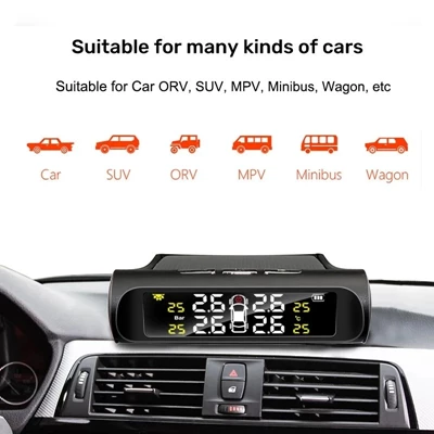 Cảm Biến Xe TPMS Năng Lượng Mặt Trời - Màn Hình Kỹ Thuật Số