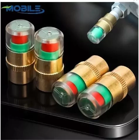 Nắp van lắp ngoài báo áp suất lốp xe theo mầu sắc