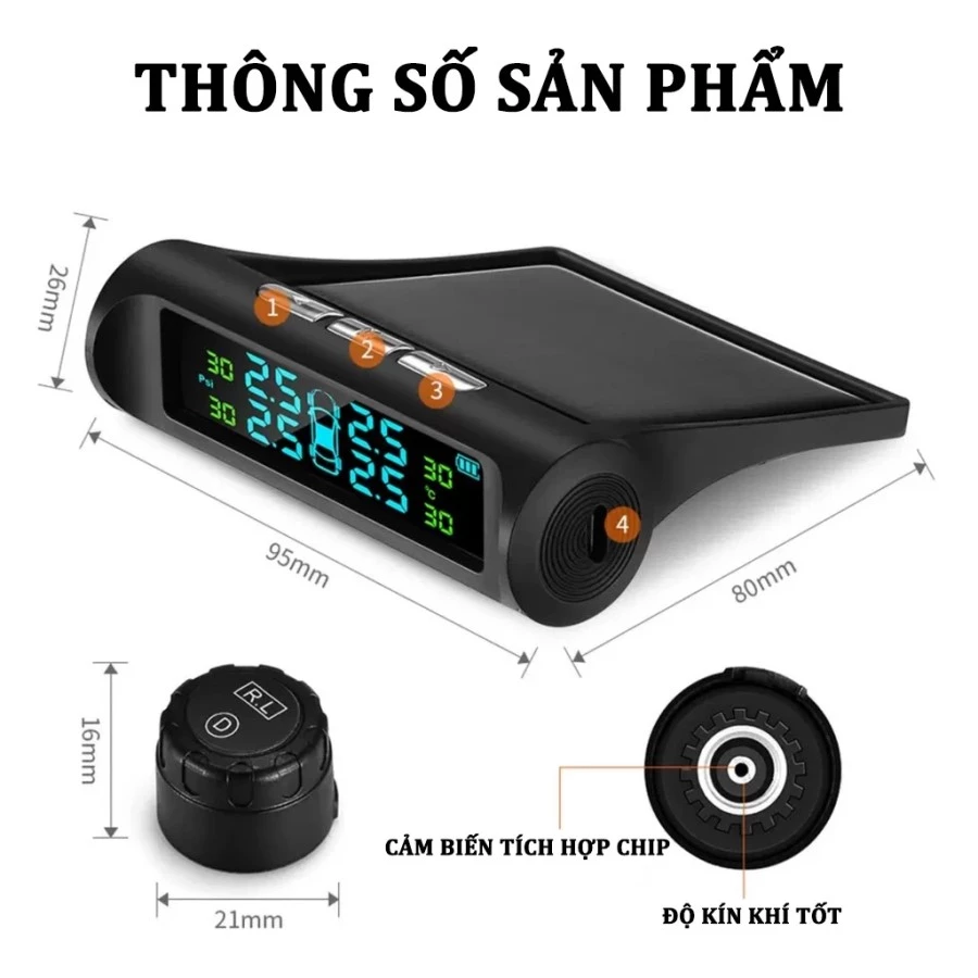 Cảm Biến Áp Suất Lốp - Cảnh Báo Giọng Nói Tiếng Việt