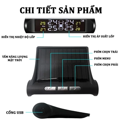 Cảm Biến Áp Suất Lốp - Cảnh Báo Giọng Nói Tiếng Việt