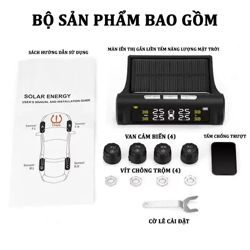 Cảm Biến Áp Suất Lốp - Cảnh Báo Giọng Nói Tiếng Việt