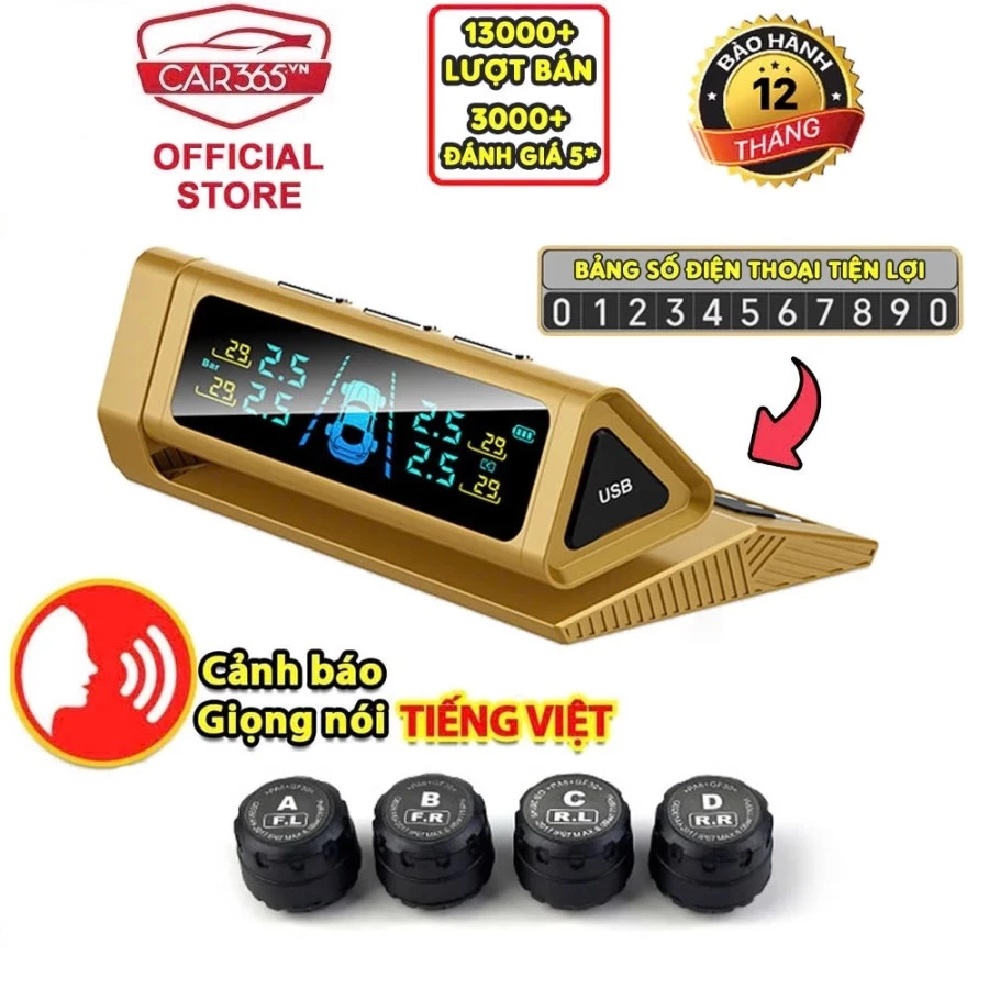 Cảm biến áp suất lốp ô tô van ngoài - thương hiệu Car365