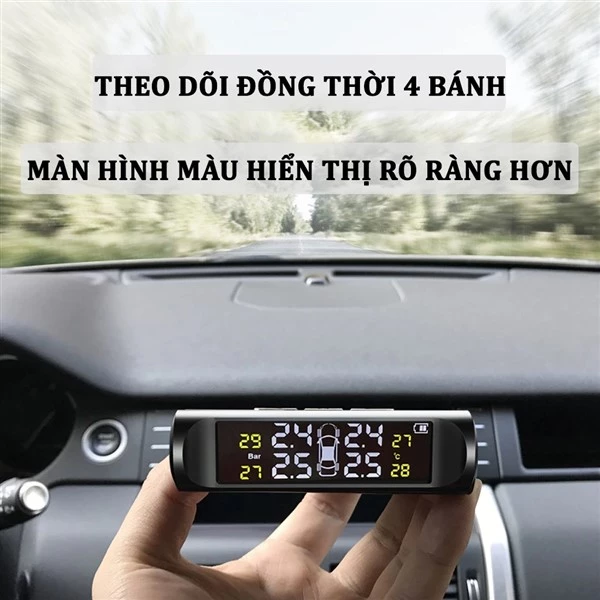 Cảm biến áp suất lốp TPMS Carcare màn hình led màu van ngoài