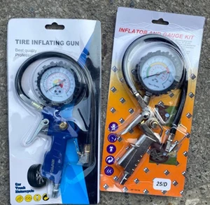 Đầu vòi xanh hoặc đen - kiêm đồng hồ đo áp suất lốp