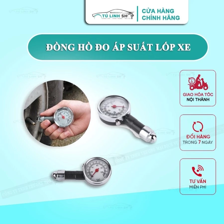 Đồng hồ đo áp suất lốp chô ô tô, xe máy