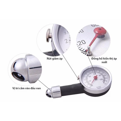 Đồng hồ đo áp suất lốp chô ô tô, xe máy