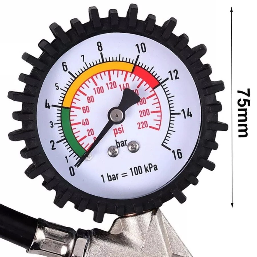 Đầu vòi bơm ô tô xe máy - kiêm đồng hồ đo áp suất lốp