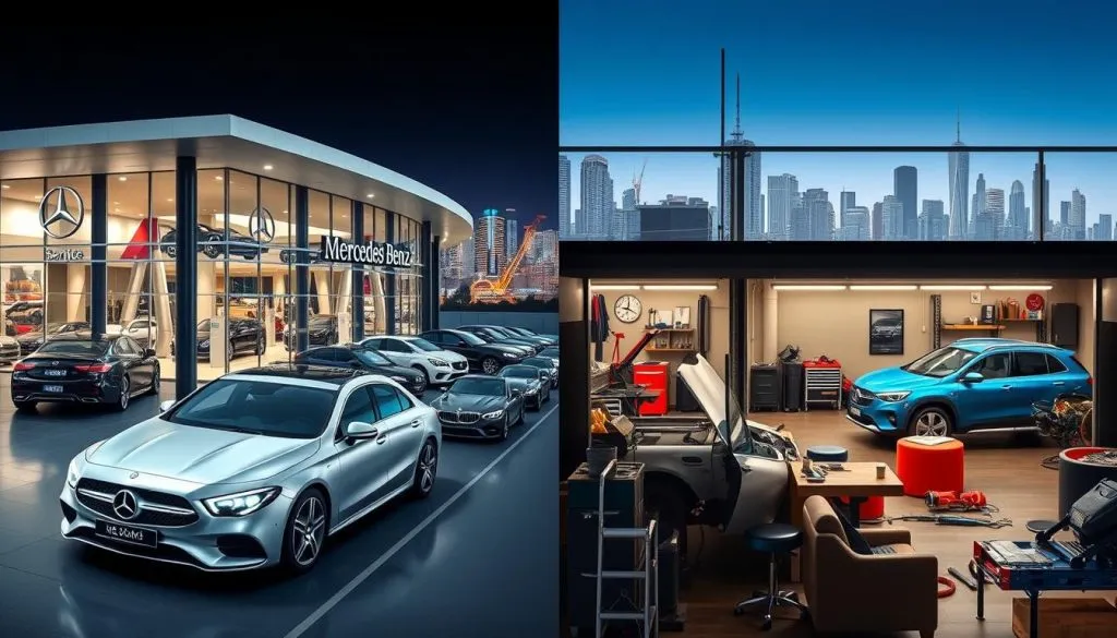 So sánh xưởng bảo dưỡng đại lý chính hãng Mercedes-Benz và gara chuyên Mercedes