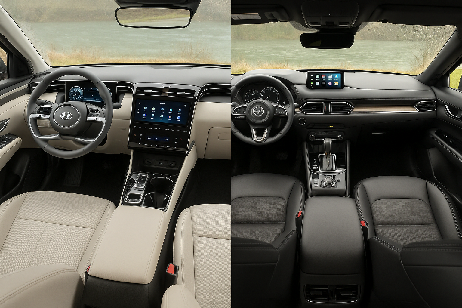 So sánh nội thát Huyndai Tucson và Mazda Cx5
